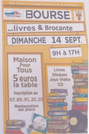 Illustration Vente de livres avec brocante