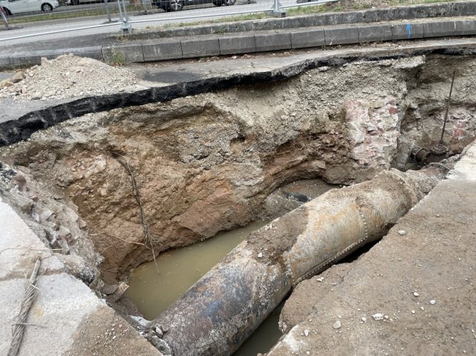 chantier halles canalisation