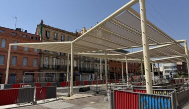 EN IMAGES. La place Arnaud Bernard à Toulouse se transforme : découvrez cette nouvelle installation