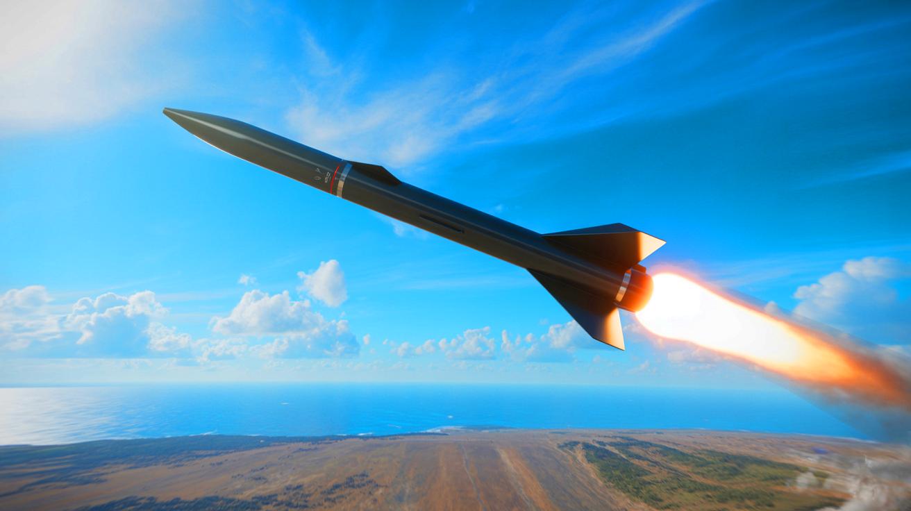 Illustration de l'essai réussi du missile hypersonique V-MAX par la France.