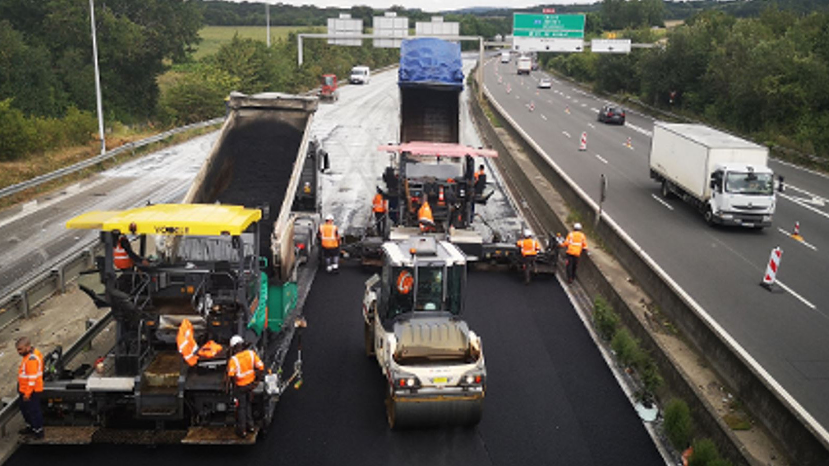 © Dirif. - En raison de travaux d'entretien de la chaussée, des fermetures sont à prévoir sur la Francilienne du 4 au 14 août, puis du 18 au 28 août.
