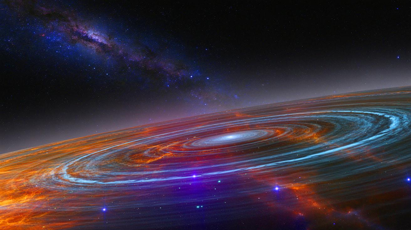 Illustration de la mystérieuse structure spirale du nuage d'Oort aux confins du Système solaire.
