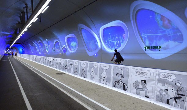 La bande dessinée mesure 1 623 mètres exactement. Photo Joël Philippon
