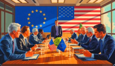 Illustration de l'accord énergétique entre l'Union européenne et les États-Unis visant à réduire la dépendance énergétique européenne.