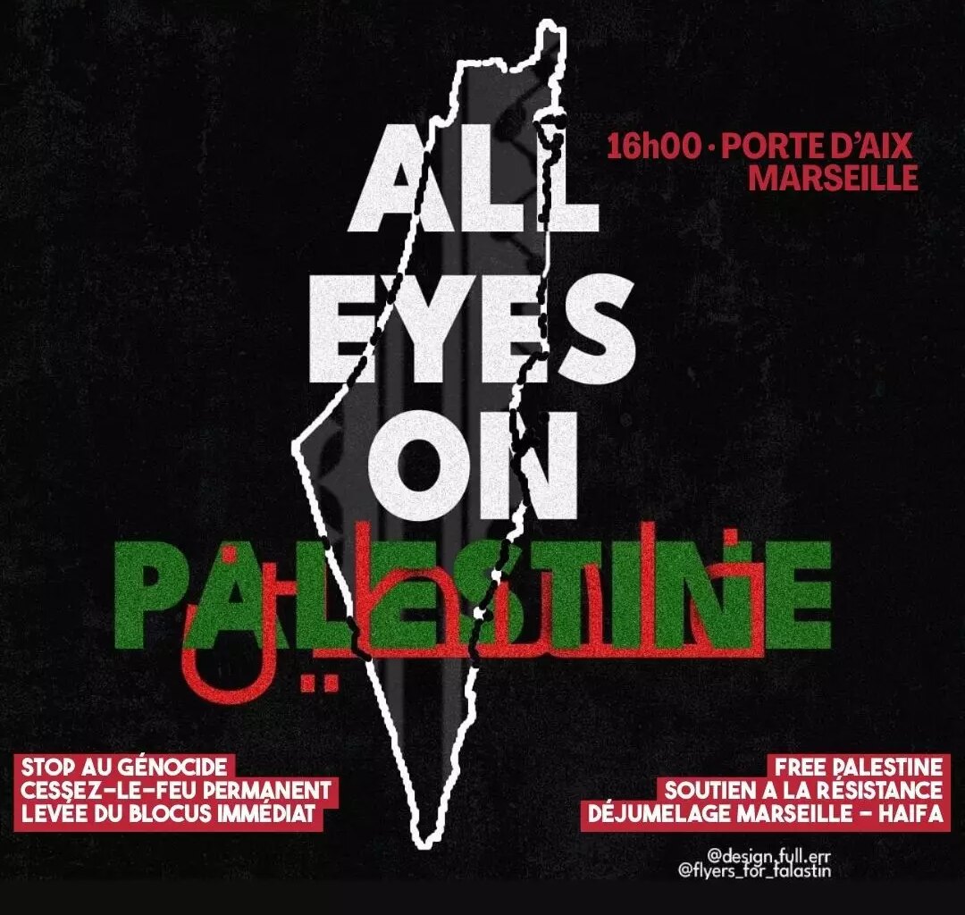 Manifestation stop genocide marseille dimanche 24 aout 16h porte d’aix – 🔴 Info Libertaire