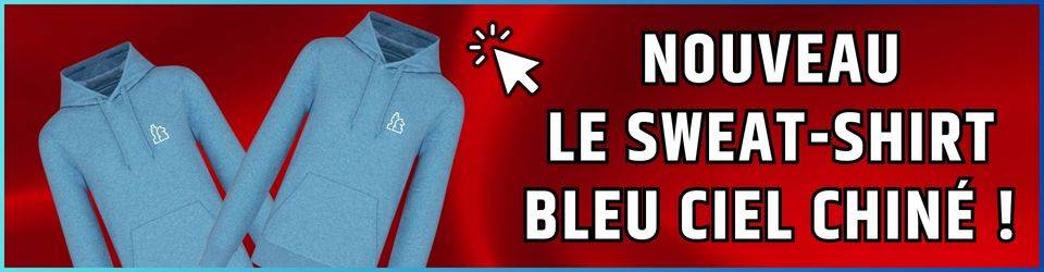 weat-shirt bleu ciel chiné