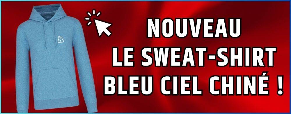 weat-shirt bleu ciel chiné