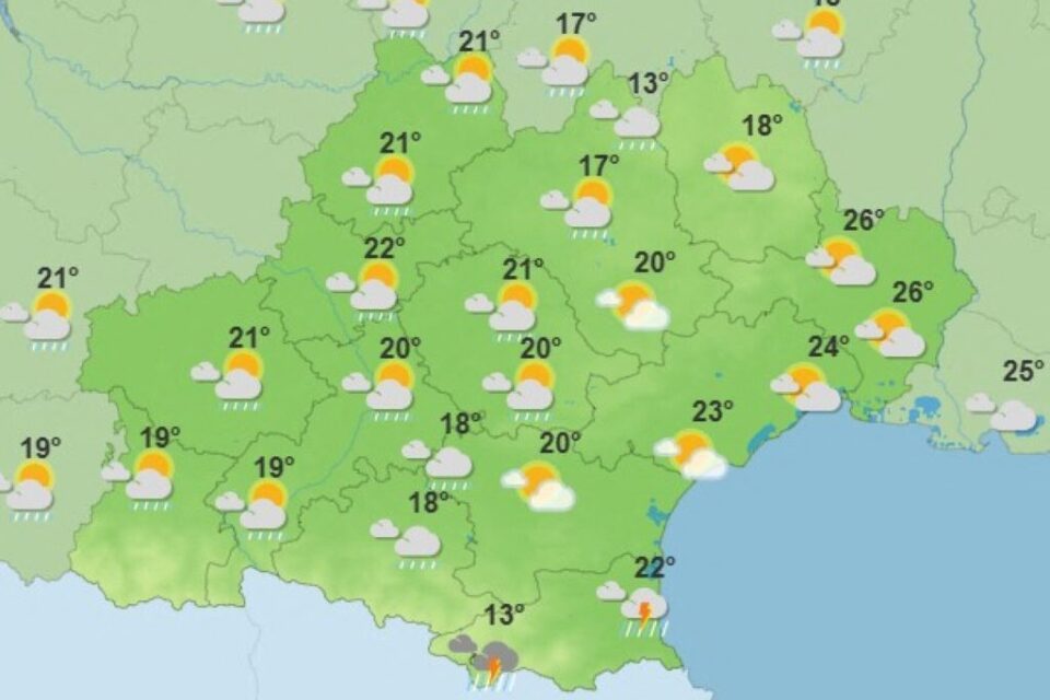 Les prévisions de Météo France en Occitanie pour jeudi après-midi.
