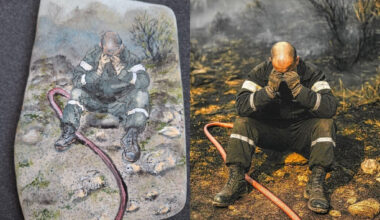 Incendie dans l'Aude. Elle peint le portrait d'un pompier en hommage et souhaite lui offrir