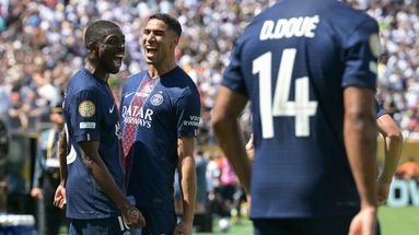 Ousmane Dembélé et Achraf Hakimi célèbrent lors du Mondial des clubs, le 9 juillet 2025.