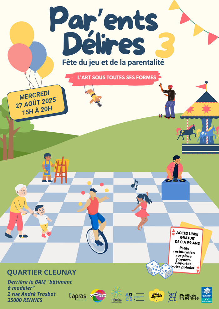 Par’ents Délires 3 : Mercredi 27 août 2025 15h-20h Le BAM Rennes