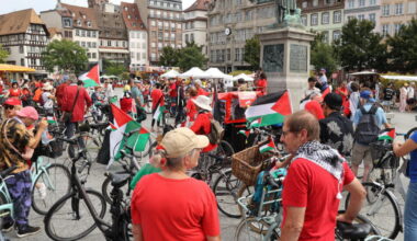 Strasbourg. 150 cyclistes dans la « vélorution » pour la Palestine et des sanctions contre Israël
