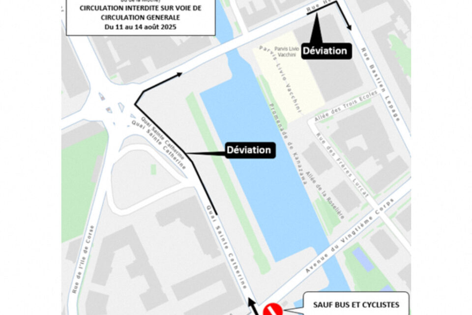 Les voitures devront emprunter cette déviation du 11 au 14 août.