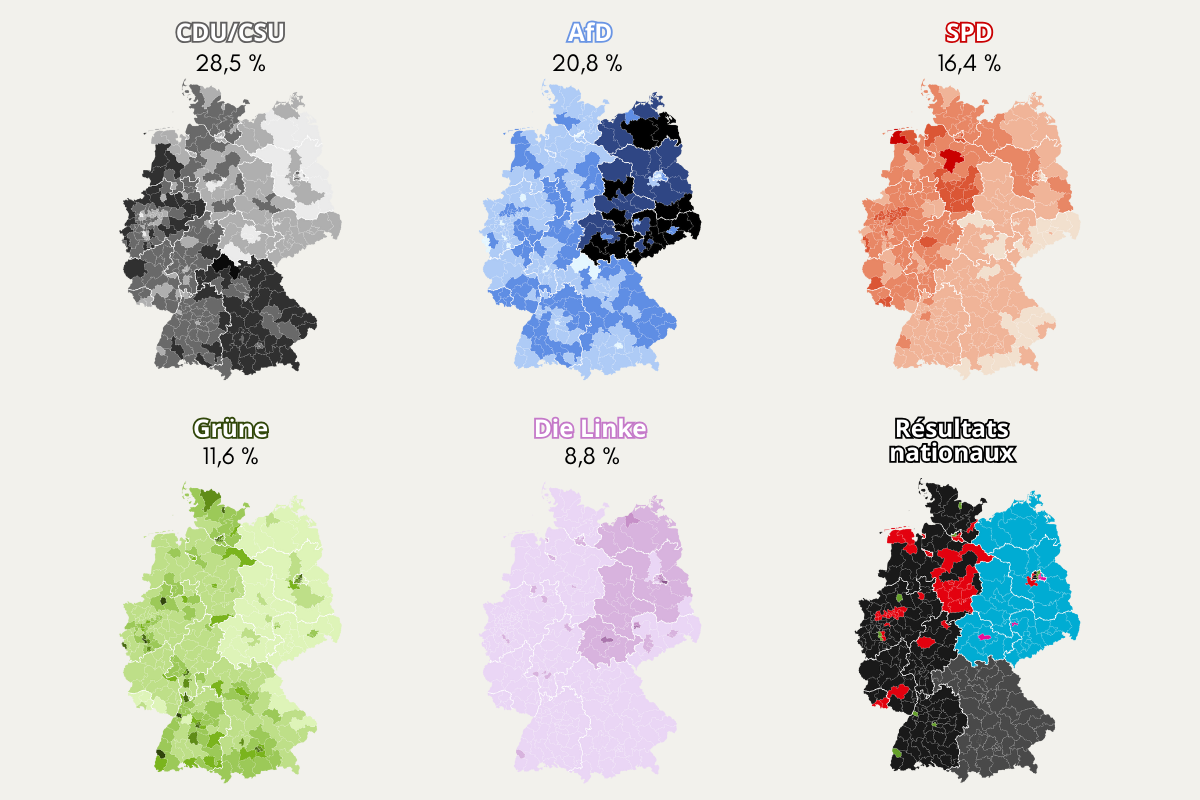 Elections allemandes : six cartes pour comprendre les résultats