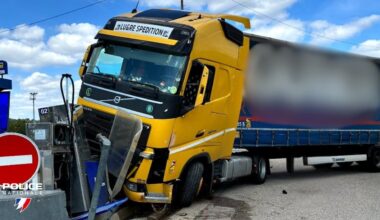 L'IMAGE. Près de Rouen, un routier ivre fonce dans une station essence
