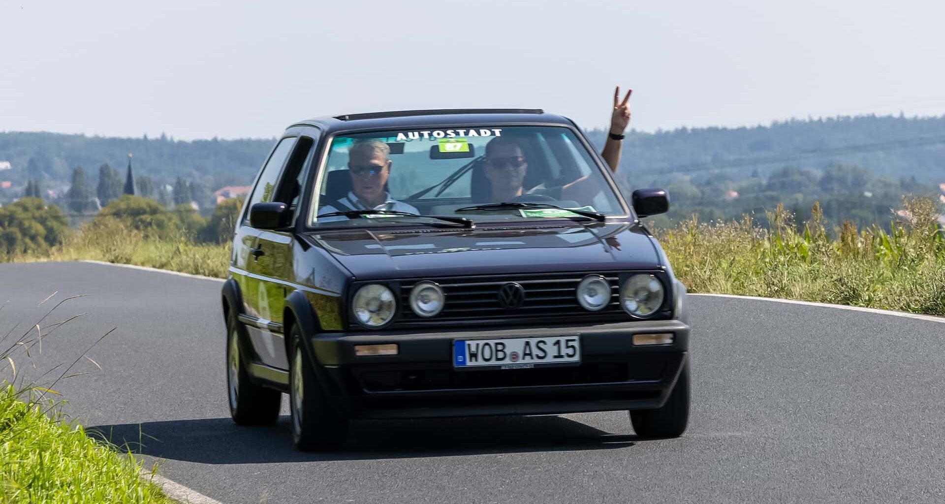 En Allemagne au volant d'une VW Golf des années 1990