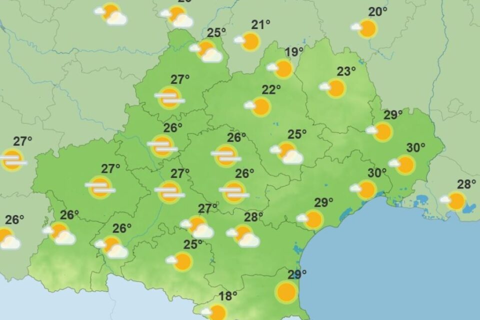 Les prévisions de Météo France en Occitanie pour samedi après-midi.