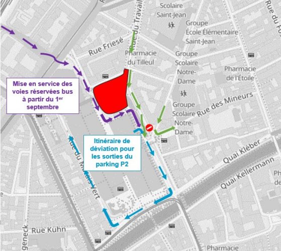Schéma 2 – circulation rue du Travail