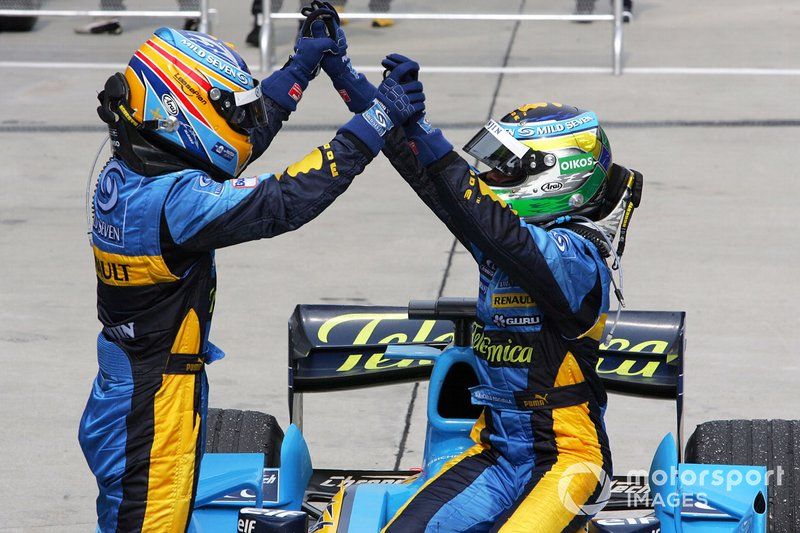 Fernando Alonso et Giancarlo Fisichella chez Renault.