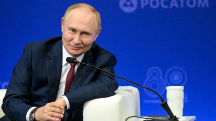 Le président russe Vladimir Poutine à Sarov, en Russie, le 22 août 2025. (YEVGENY BIYATOV / ZUMA / SIPA)