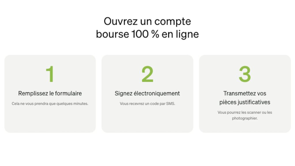 Quelques minutes suffisent pour solliciter l'ouverture ou le transfert d'un compte-titres, d'un PEA ou d'un PEA-PME chez Fortuneo // Source : Fortuneo