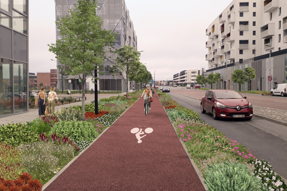 Voici à quoi devrait ressembler le boulevard André Netwiller après plusieurs années de développement des espaces végétalisés.