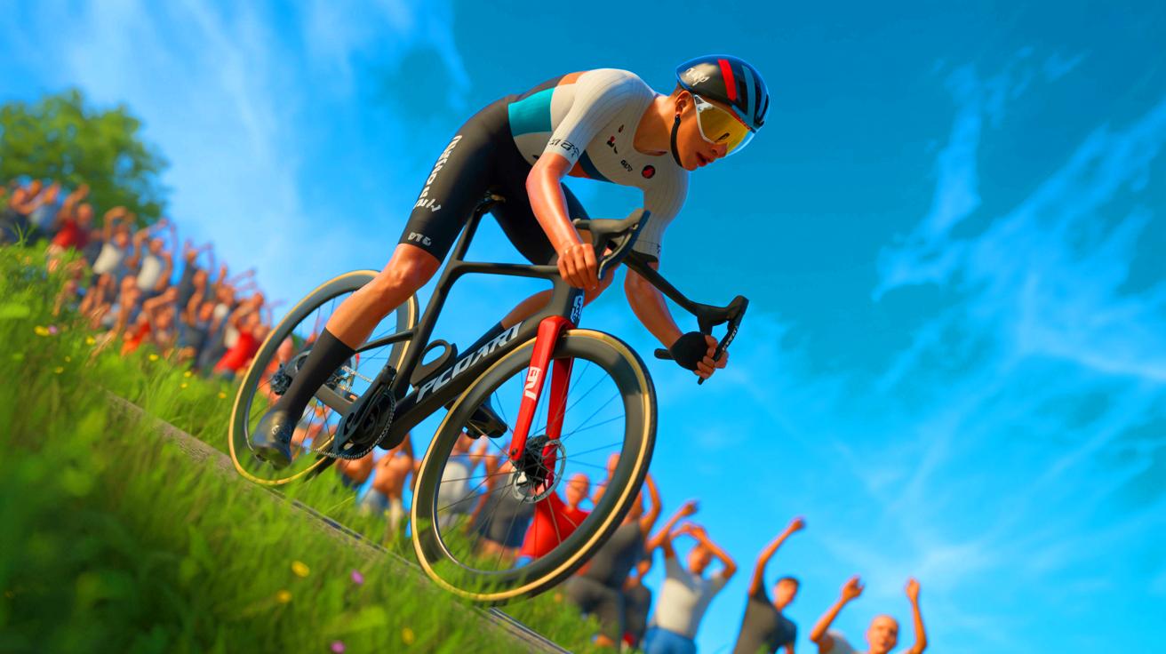 Illustration de Tadej Pogacar lors de sa victoire controversée à la Flèche Wallonne.
