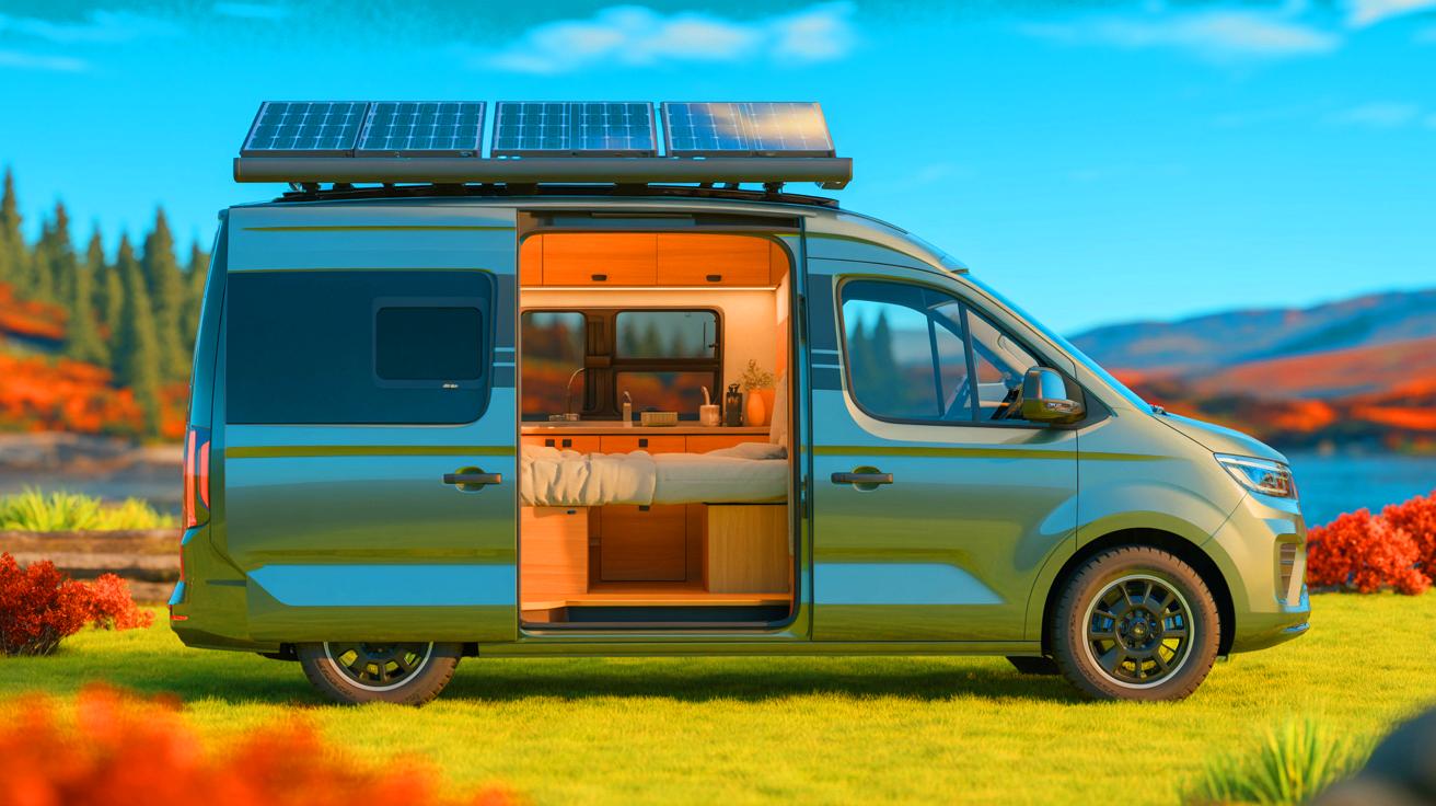 Illustration de l'aménagement ingénieux et accessible du Dacia Sandman pour la vanlife.