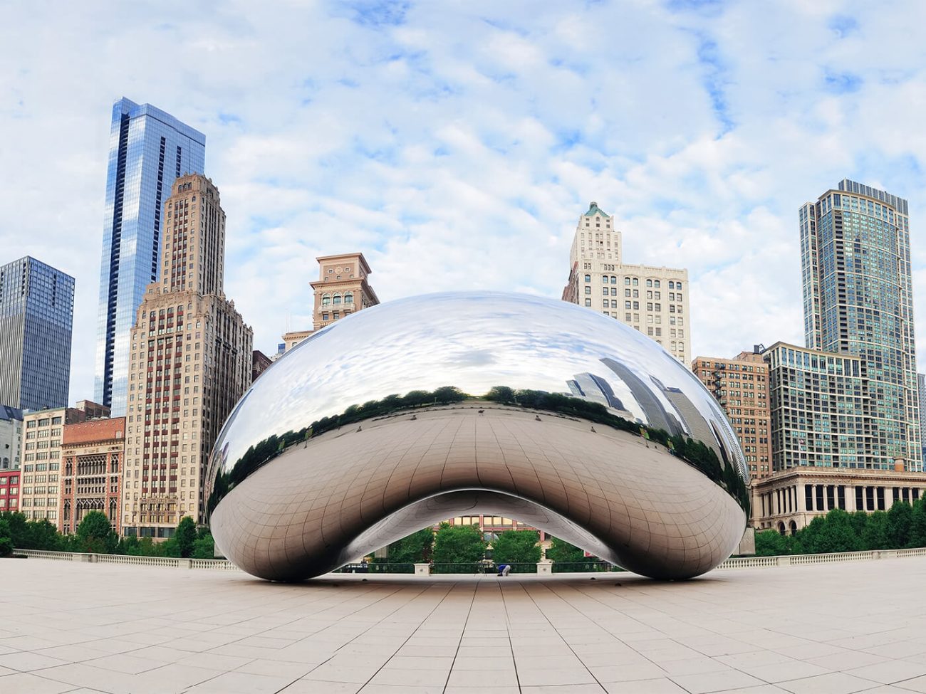 Le Cloud Gate d’Anish Kapoor devant la skyline de Chicago