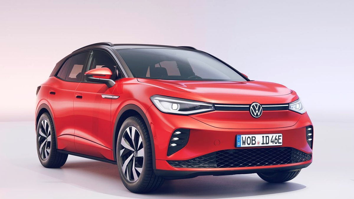 Face avant du Volkswagen ID.4 avec signature lumineuse LED et calandre fermée