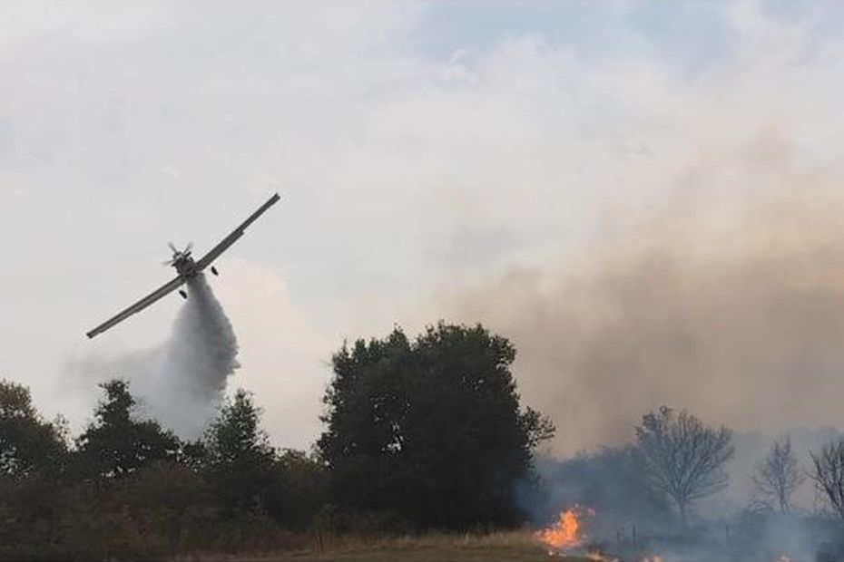 Un incendie violent au cœur du parc naturel régional de la Brenne, pour la première fois des bombardiers d'eau utilisés dans l'Indre