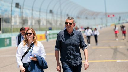 Günther Steiner, ancien directeur d'écurie de F1, lors du Miami ePrix, sur le circuit Homestead - Miami Speedway, du 9 au 12 avril 2025, en Floride. (GERMAIN HAZARD / AFP)