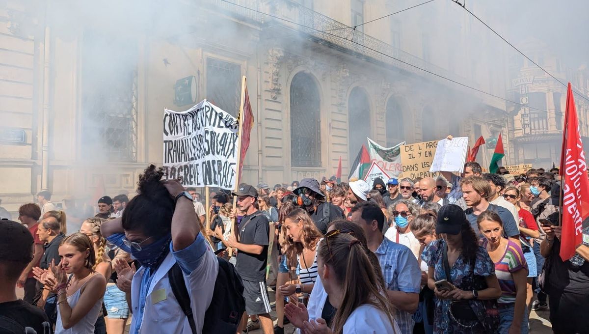 Un cortège impressionnant a défilé ce mercredi dans les rues de Montpellier à l'appel du mouvement "Bloquons tout"