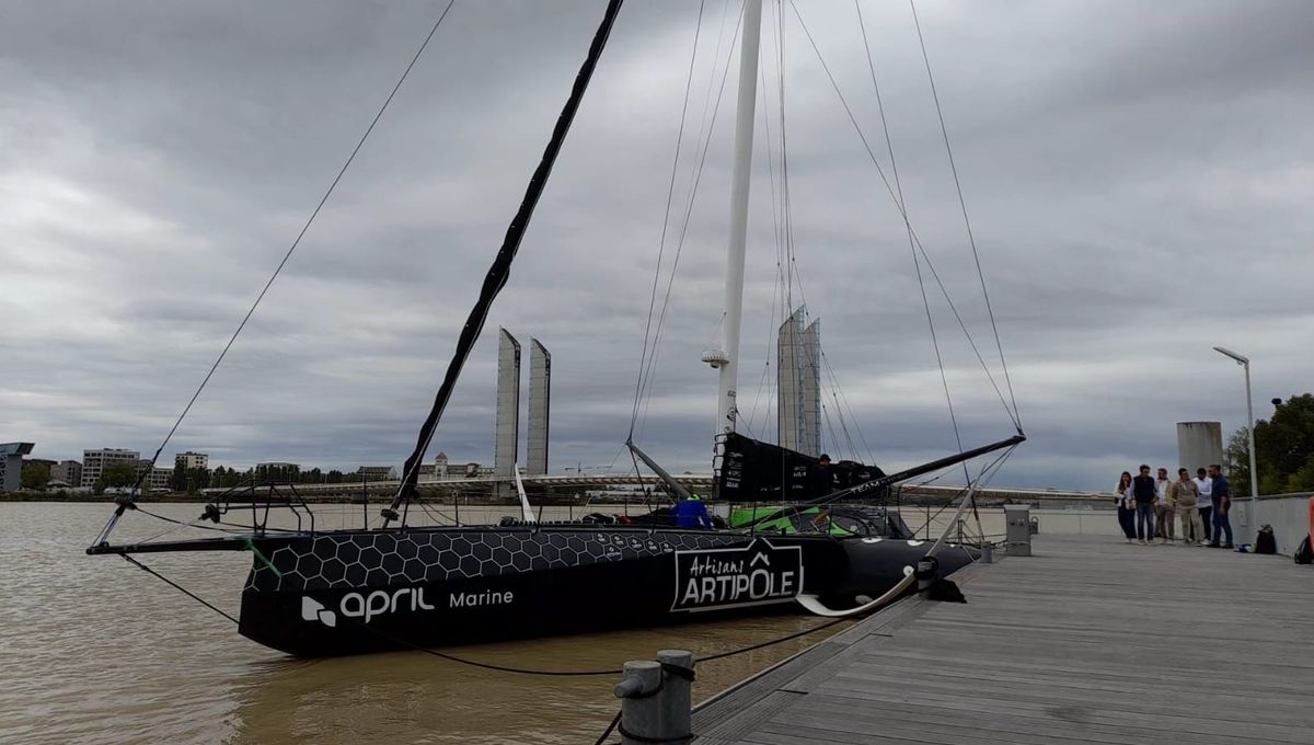 "Ça donne le vertige !" : le skippeur Arnaud Boissières fait visiter son nouveau bateau aux Bordelais