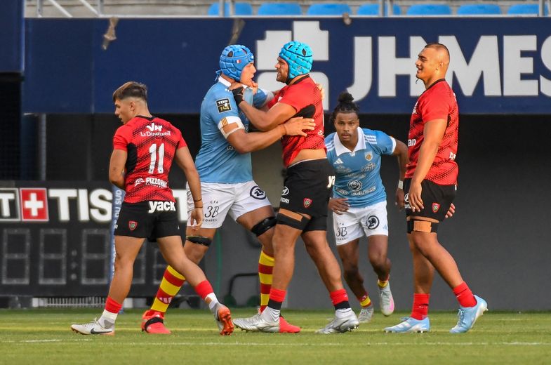 Zach Mercer a disputé son premier match avec le Rugby Club Toulonnais, en amical, contre Perpignan.