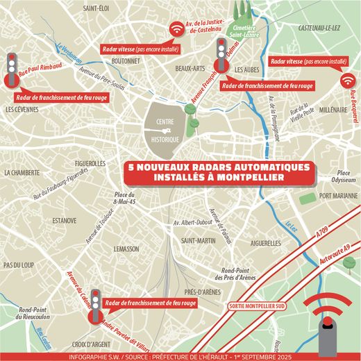 la carte des nouveaux radars