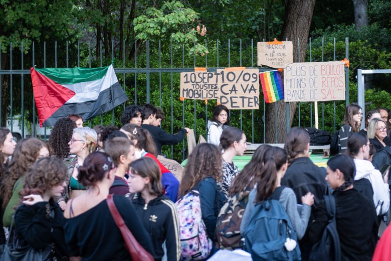 Les jeunes mobilisés au lycée Saint-Sernin de Toulouse.
