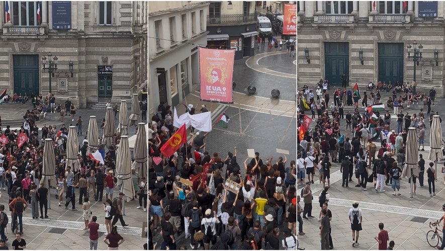 Bloquons tout : des manifestants arborant un drapeau français pris à partie à Montpellier