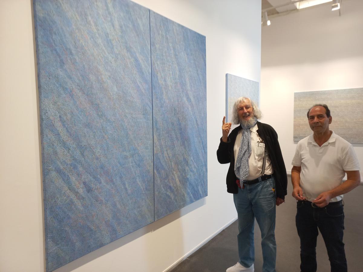 Le peintre Christian Gardair avec Fausto Mata au Centre d’arts plastiques de Royan.