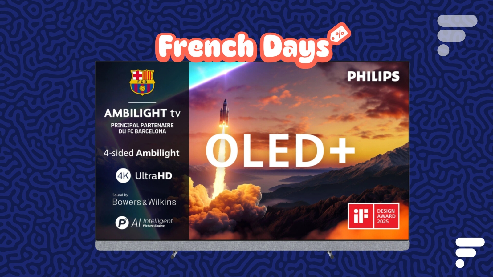 Déjà 500 € de remise pour le récent TV Philips 55910 avec sa dalle OLED+, Ambilight 4 cotés, Dolby Vision/Atmos, 144 Hz et audio Bowers & Wilkins