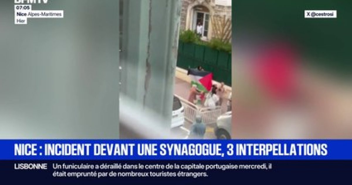 Nice: trois militants pro-palestiniens en garde à vue pour avoir tenté de s'introduire de force dans une synagogue à Nice : Actualités