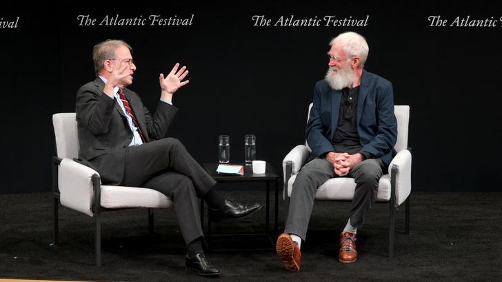 Jeffrey Goldberg et David Letterman participent au Festival Atlantic 2025 au PAC NYC le 18 septembre 2025 à New York.