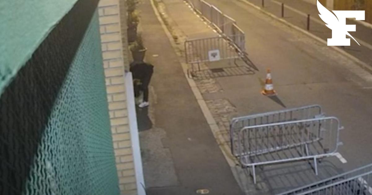 les images du suspect déposant une tête de cochon sur le pas de la mosquée de Montreuil
