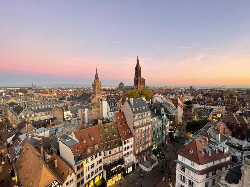 Strasbourg nacelle nacel + hauteur panorama cathédrale toits hauteur