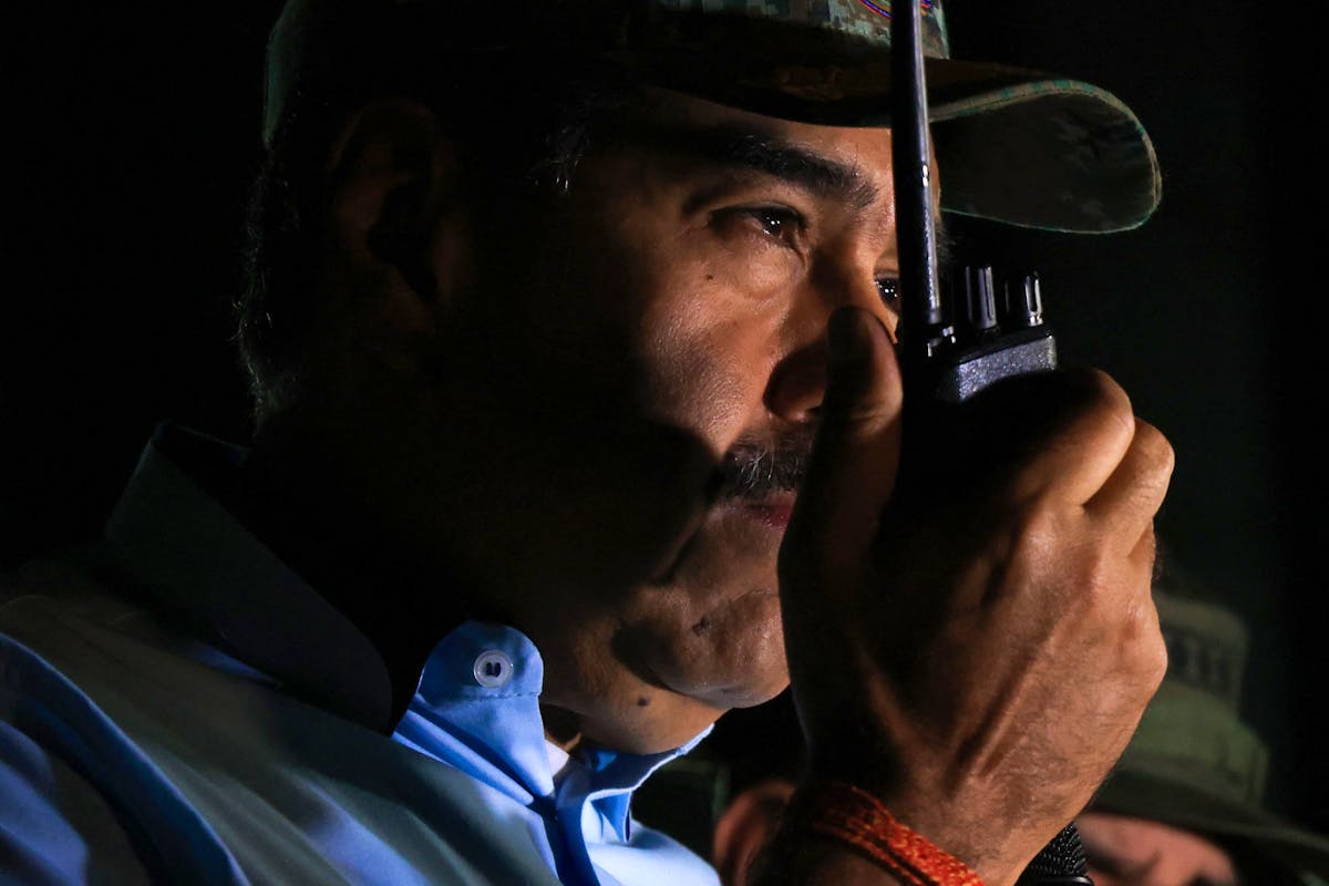 Le président vénézuélien, Nicolas Maduro, lors d'un déploiement militaire dans la ville de Caribia, dans la banlieue de Caracas, le 11 septembre 2025.