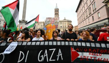 Marche en solidarité avec les Palestiniens de Gaza, à Rome, le 22 septembre 2025