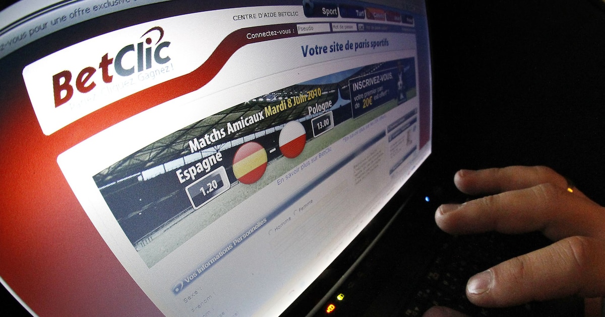 Une page du site de paris en ligne BetClic, leader des paris en ligne