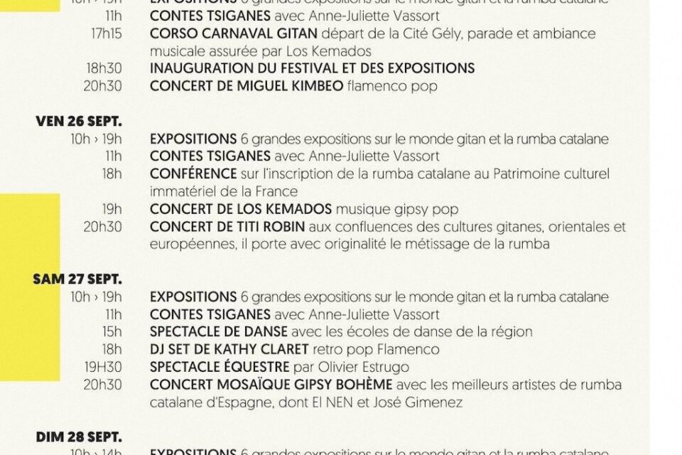 Le programme complet de cette nouvelle édition du festival dédié à la culture gitane