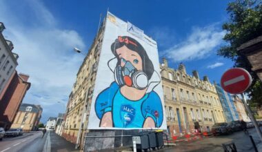 L'IMAGE. Quand Blanche-Neige devient fan du HAC sur une façade au Havre