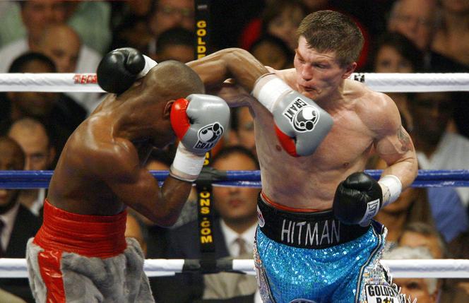 Ricky Hatton face à Floyd Mayweather, à Las Vegas, le 8 décembre 2007.